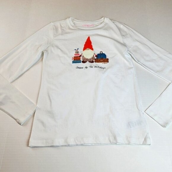 Crewcuts size 12 - 14 girl long sleeve christmas gnome shirt New - Picture 2 of 9